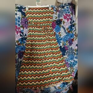 Maurices Multicolor Chevron Strapless Dress